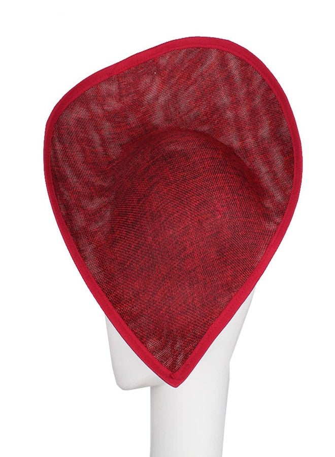 URTERYSER Fascinator Sinamay Hat Base, Teardrop Saucer - 40.00 * 30.00 * 5.00CM, Wine Red - Image 2